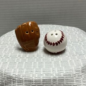 Baseball and Glove Salt and Pepper Shakers